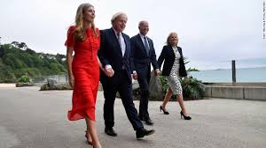 The furniture is all made of a dark wood, including a large desk for boris, and. Carrie Johnson Steps Onto Global Stage With G7 Cnn
