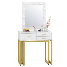 virginia 60 in white gold vanity desk