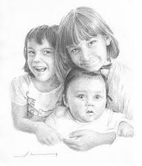 Her art interests is drawing with ink and watercolor, or with color pencils. Three Sisters Pencil Portrait Drawing By Mike Theuer