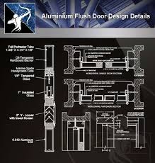 aluminium flush door design cad details
