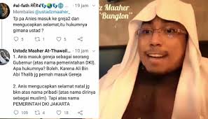 Ustadz maaher berpulang ke tuhan yang maha esa saat berada di rumah tahanan bareskrim polri, jakarta selatan. Anies Baswedan Ucapkan Selamat Natal Ustaz Maaher Hukumnya Boleh Makassar Terkini