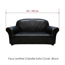 Faux Leather Black Couch Cover By Surefit