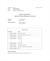 Project Management Agenda Template More From Business Sample
