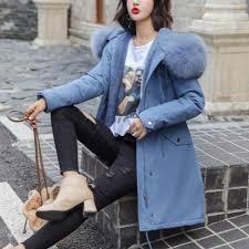 Fur Hooded Parka Coats Size