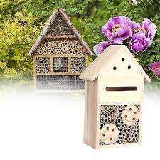 Natural Wooden Bee House Bug Nest Box