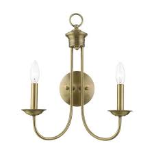 Antique Brass Double Wall Sconce 42682