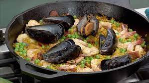 quick paella with chorizo shrimp and