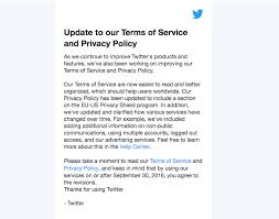 service and privacy policy emails