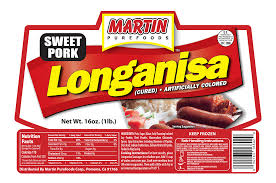 sweet pork longanisa 16 oz martin