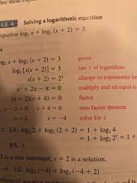 Solving A Logarithmic Equation Chegg