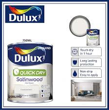 dulux quick dry satinwood paint pure