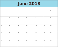 Printable June Calendar 2018 Barca Fontanacountryinn Com
