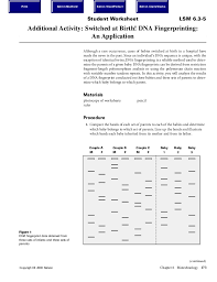 Dna fingerprinting involves the identification of differences in some specific regions in dna polymorphism is inheritable from parents to children, thus dna fingerprinting is used in paternity dna fingerprinting was initially developed by alec jeffreys. 35 Dna Fingerprinting Worksheet Answers Worksheet Resource Plans
