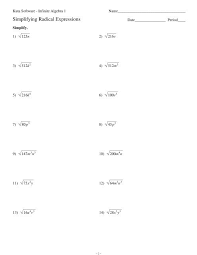 Simplifying Radicals Kuta