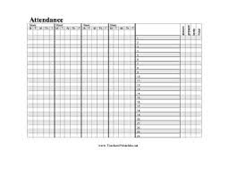 A Horizontal Attendance Chart For A Teacher To Track