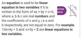 linear equation in two variables