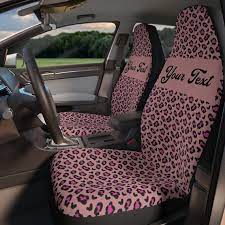 Pink Leopard Seat Covers Custom Car