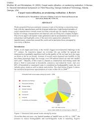 pdf carpet waste utilisation an