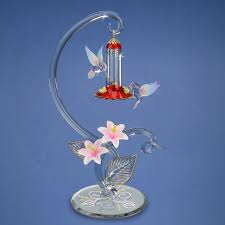 Hummingbird Feeder Large Glass Sculpture