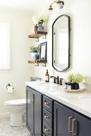 Your kraftmaid bath designer can show you all the ways you can personalize your bath with decorative enhancements. Small Bathroom Remodel Reveal Navy Neutral On Sutton Place