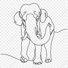 gambar lineart menggambar hewan gajah