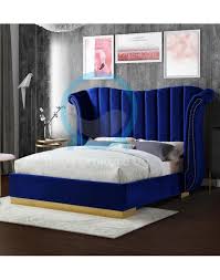 upholstery velvet blue bed