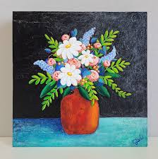 Flowers In Vase Original Painting