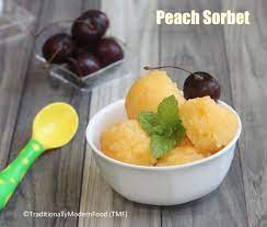Peach Sorbet - Frozen Dessert - Traditionally Modern Food