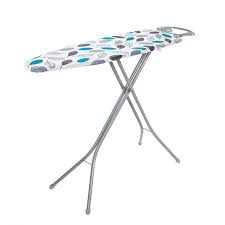 Its heavy steel legs have plastic floor caps for comfort. Minky Classic Ironing Board Leaf Blue