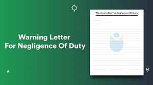 warning letter for negligence of duty