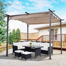 Outsunny 7 5 Ft H Retractable Canopy