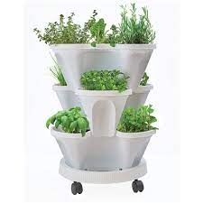 Set Of 3 Stackable Planters Innovations