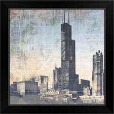 Chicago Skyline I Black Framed Wall Art
