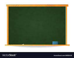 Empty Green School Chalkboard In Wooden Frame With