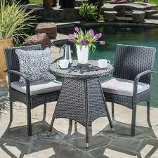 Faux Rattan Round Outdoor Bistro Set