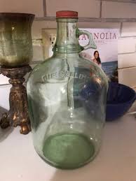Vintage Gallon Glass Jug Aqua Green