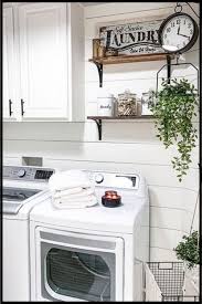 tiny laundry room in rustic farmhouse style