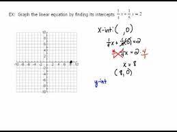 finding x y intercepts for equations