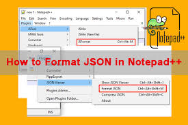 how to format json in notepad