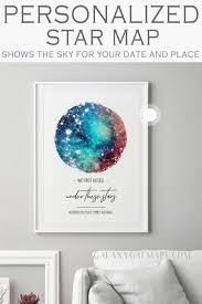 Create Your Personal Sky Map By Date And Place Decor Wall