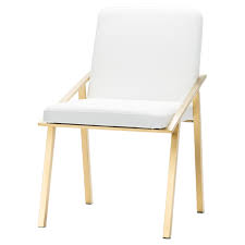 Handmade by skilled furniture craftsmen. Nuevo Nika White And Gold Dining Chair Hgtb421 Bellacor
