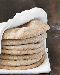 homemade whole wheat pita bread as