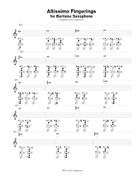 Baritone Altissimo Fingering Chart Modern Bari Bass