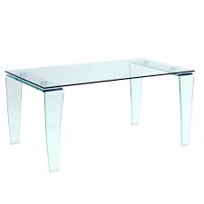 Contemporary All Glass Dining Table In