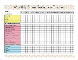 Printable Stress Reduction Tracker With 10 Stress Relief