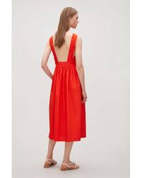 cos shoulder strap dress in red lyst