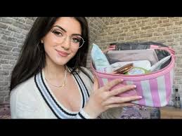 asmr what s in my travel makeup bag