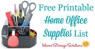 free printable home office supplies list