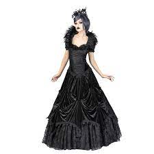 victorian raven queen dress samtkleid