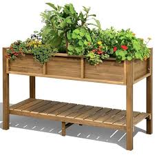 Brown Plastic Garden Raised Planter Box